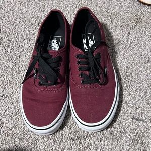 Vans Burgundy and Black Sneakers